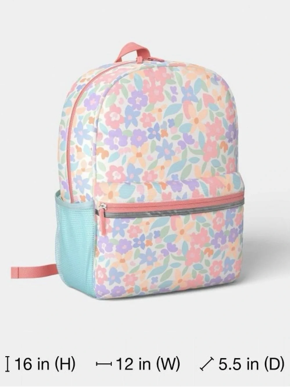 Kids Women’s Multi Colored Floral Printed Backpack Water Bottle Lunch Bag Sets